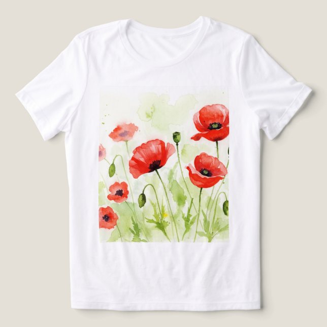 Camiseta Triblenda Amapolas rojas (Diseño delantero )