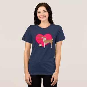 Camiseta Triblenda Amar al perro de Basenji y el café Sighthound rojo