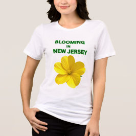 CAMISETA TRIBLENDA AMARILLO SOLEADO HIBISCO FLORAL BLANCO MUJERES PRI
