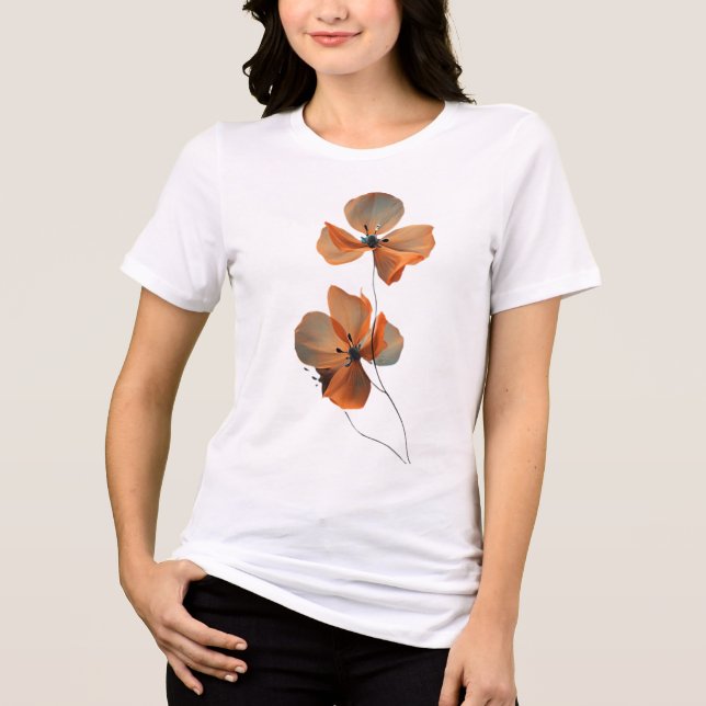 Camiseta Triblenda Amber Whisper Petals in the Dark Quiet Bloom Ember (Anverso)