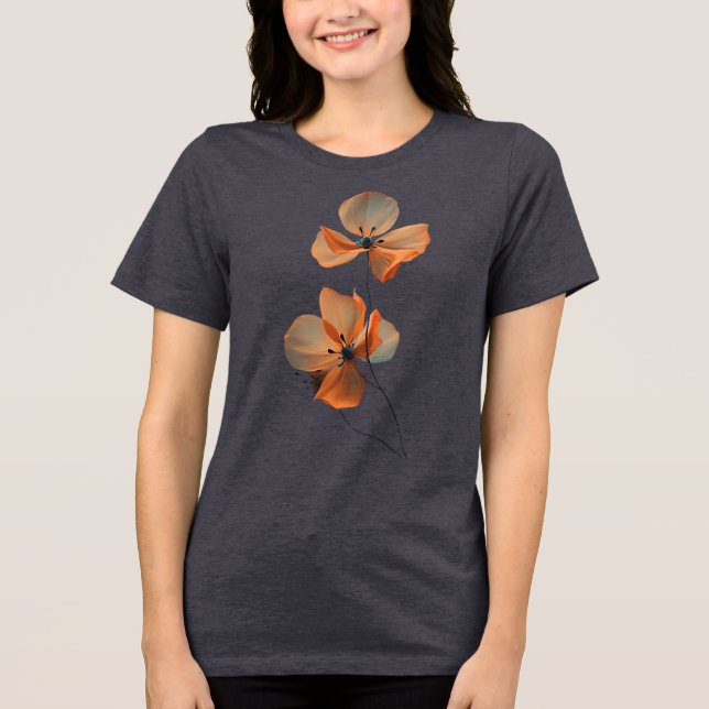 Camiseta Triblenda Amber Whisper Petals in the Dark Quiet Bloom Ember (Anverso)