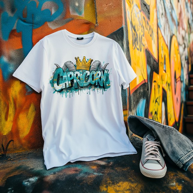 Camiseta Triblenda Ambicioso aerógrafo Capricornio Zodiac Graffiti (CAPRICORN ZODIAC SIGN)