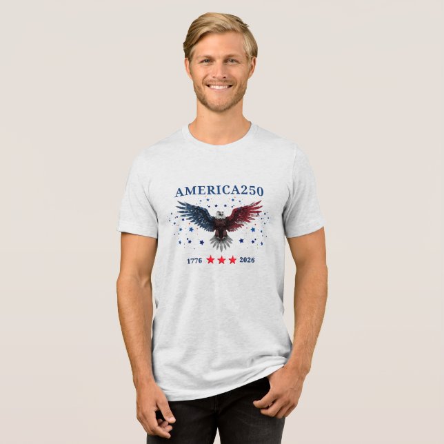 Camiseta Triblenda AMÉRICA250 Día de la Independencia 1776 - 2026 (Anverso Completa)