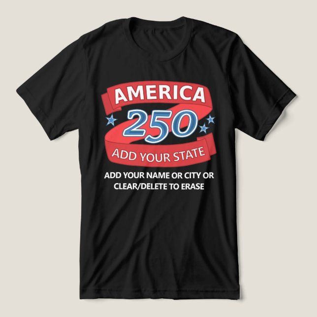 Camiseta Triblenda America 250 Add State Patriotic Apparel For Dark (Diseño delantero )