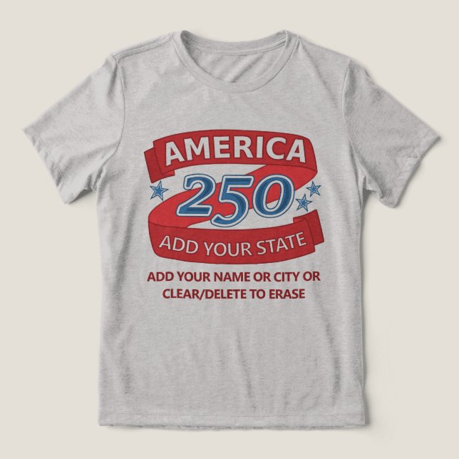 Camiseta Triblenda America 250 Add State Patriotic Apparel For Light (Diseño delantero )