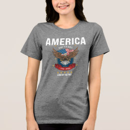 Camiseta Triblenda América | Águila calva roja blanca y azul del 250