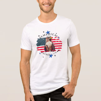 Camiseta Triblenda América desde 1776 con bandera, águila y estrellas