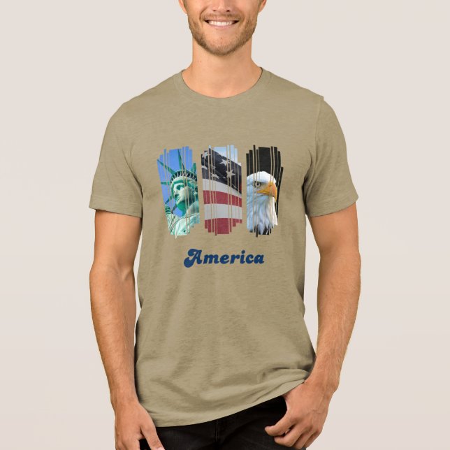 Camiseta Triblenda American Icons Flag Eagle Statue (Anverso)