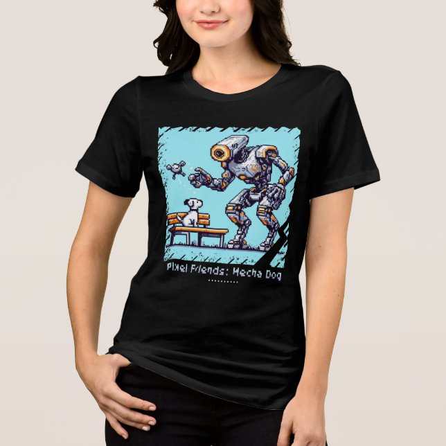Camiseta Triblenda Amigos de Pixel: Perro de Mecha (Perro Robot) (cam (Anverso)