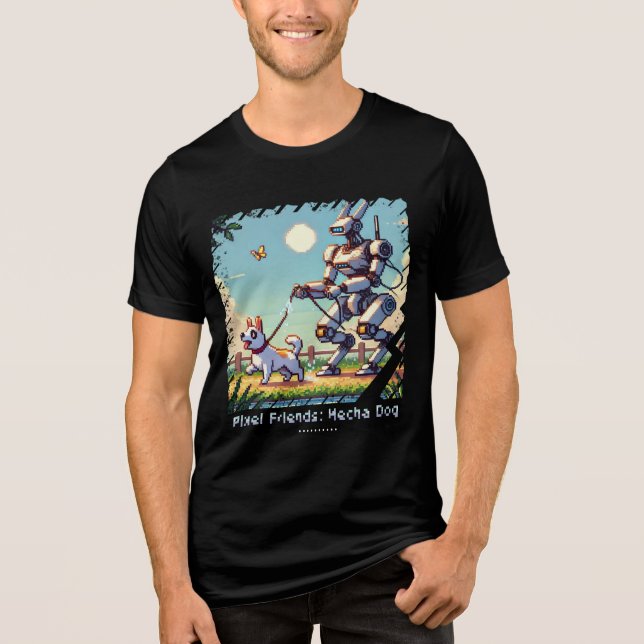 Camiseta Triblenda Amigos de Pixel: Perro Mecha (camiseta masculina) (Anverso)