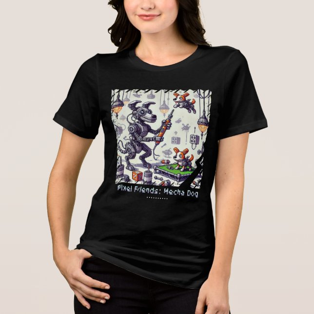 Camiseta Triblenda Amigos de Pixel: Perro Mecha (Perro Robot) (camise (Anverso)