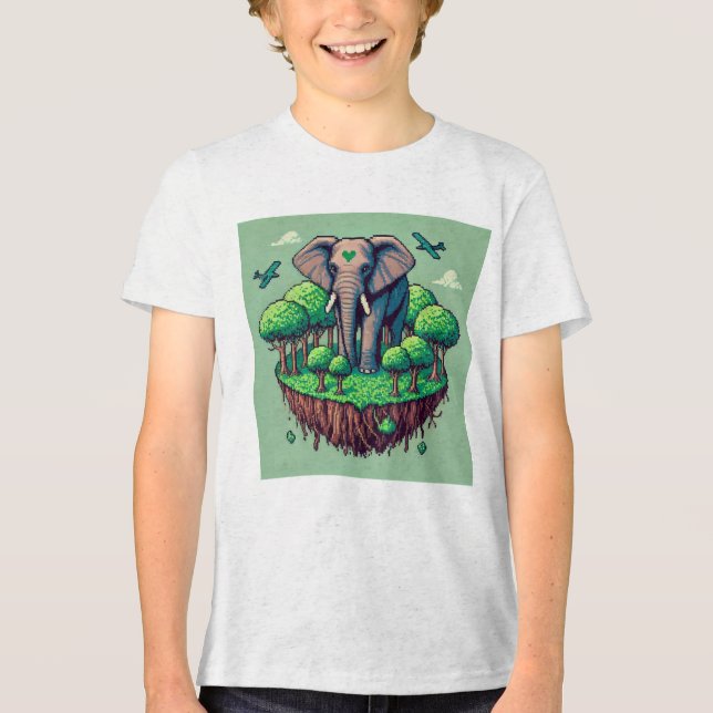 Camiseta Triblenda Amigos de Pixel: Protección forestal (elefante) #0 (Anverso)