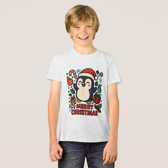 Camiseta Triblenda AMITA | Merry Christmas Penguin (Anverso Completo)
