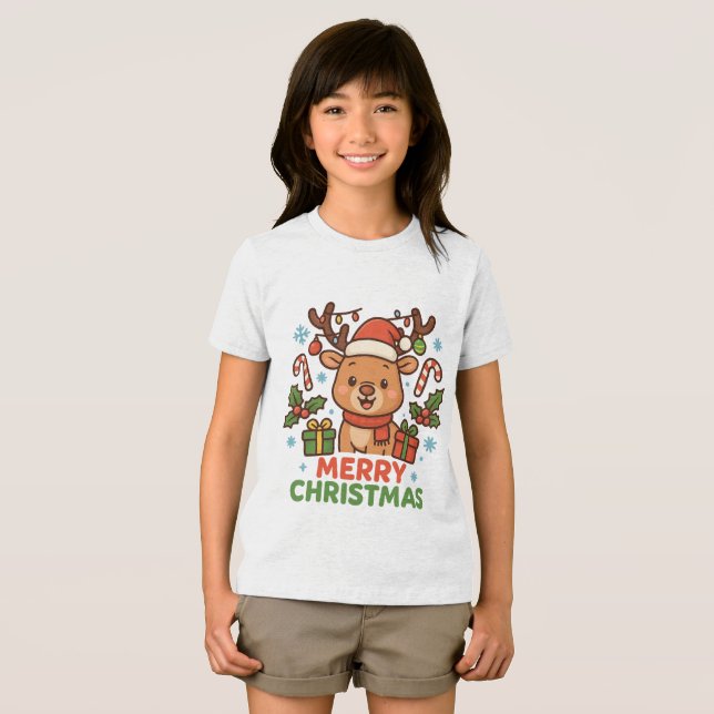 Camiseta Triblenda AMITA  - Merry Christmas Reindeer ( Anverso Completo)
