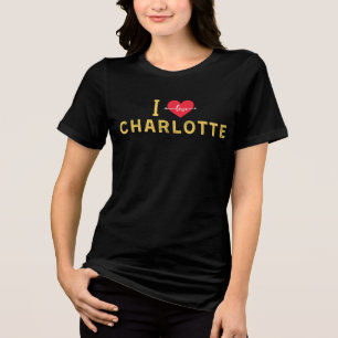 Camiseta Triblenda amo a Charlotte, Carolina del Norte
