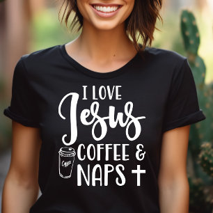 Camiseta Triblenda Amo a Jesús Café y Siestas