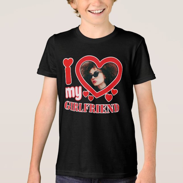 Camiseta Triblenda Amo A Mi Novia Personalizada (Anverso)