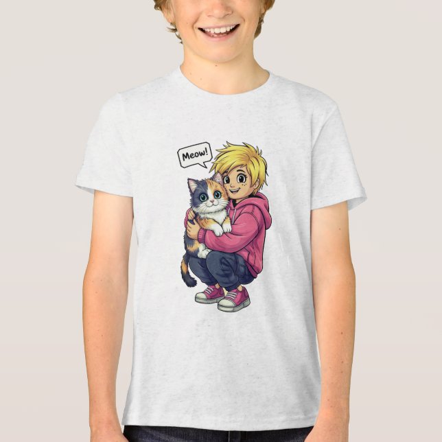 Camiseta Triblenda Amo al gato (Anverso)