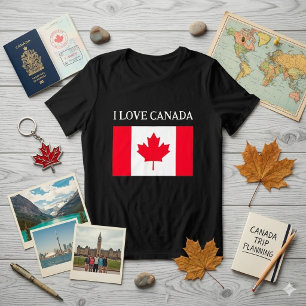 Camiseta Triblenda Amo Canadá. Bandera canadiense. 