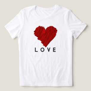 Camiseta Triblenda Amo del corazón rojo pintado