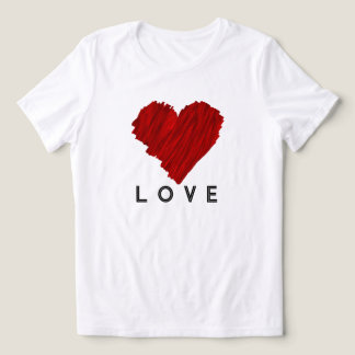 Camiseta Triblenda Amo del corazón rojo pintado