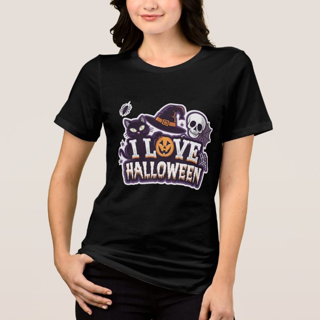 Camiseta Triblenda Amo la camiseta de las mujeres fantasmas de Hallow (Anverso)