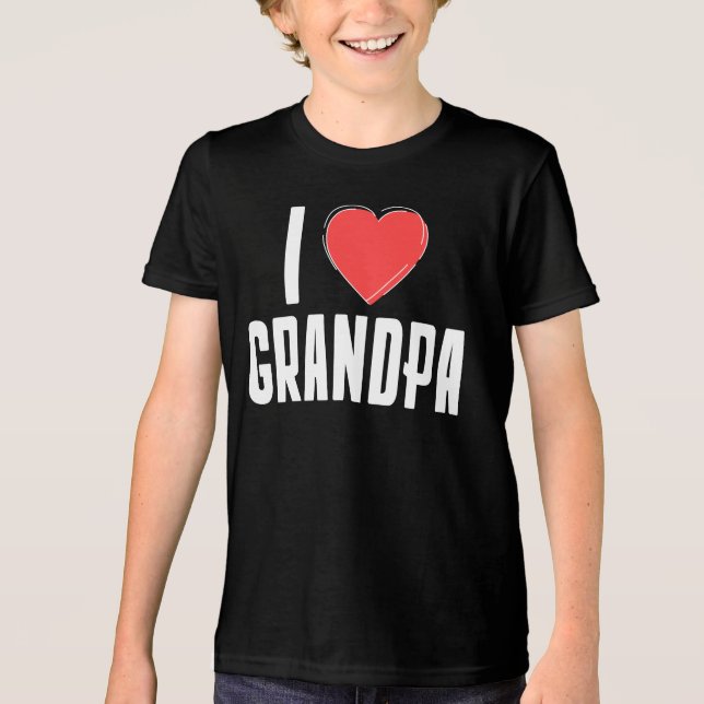 Camiseta Triblenda Amo la camiseta de los niños de GRANDPA - regalo p (Anverso)