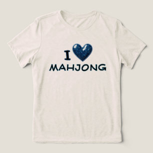 Camiseta Triblenda Amo Mahjong Corazón Personalizado Elegante Mahjong