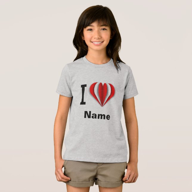 Camiseta Triblenda "Amo [Tu Nombre]" Corazón ( Anverso Completo)