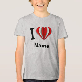 Camiseta Triblenda "Amo [Tu Nombre]" Corazón