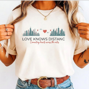 Camiseta Triblenda Amor a Distancia Sabe Distancia para Novia