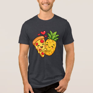 Camiseta Triblenda Amor a Primera Rebanada - La Pizza Conoce a la Piñ