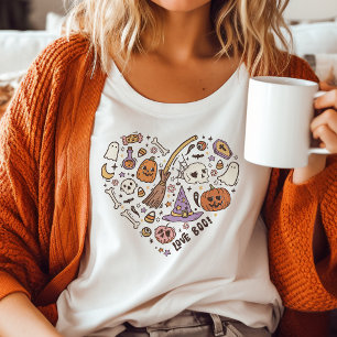 Camiseta Triblenda ¡Amor Boo! Corazón Retro de Halloween