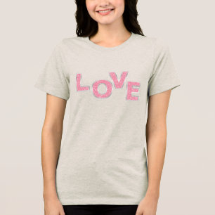 Camiseta Triblenda Amor Brillo Rosa