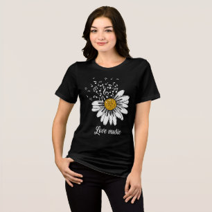Camiseta Triblenda Amor Música Flor de Margarita