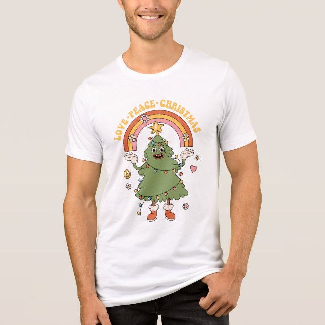 Camiseta Triblenda Amor, paz, Navidades - Un feriado groovy (Anverso)