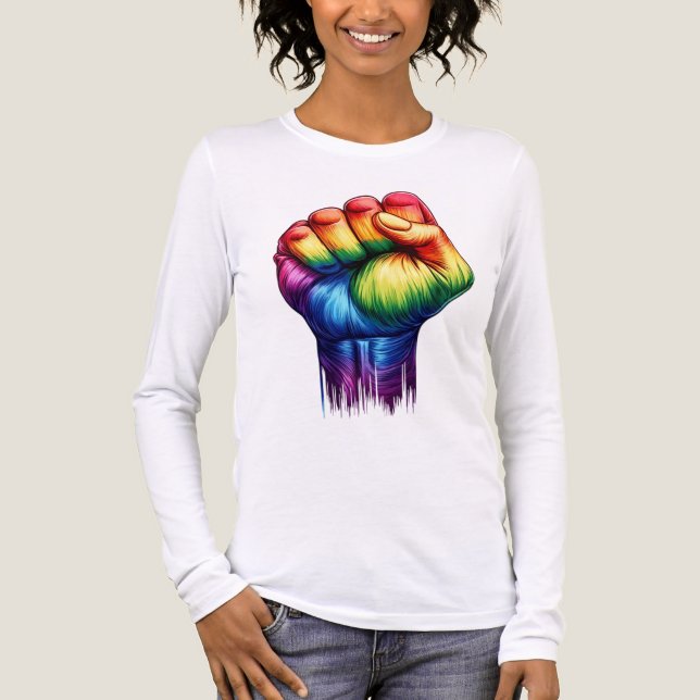 CAMISETA TRIBLENDA AMOR Y APOYO AL ORGULLO LGBTQ (Anverso)