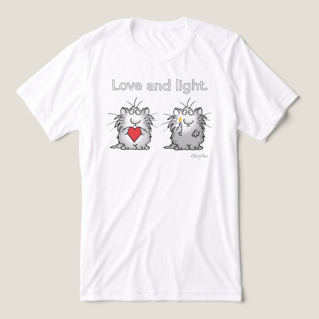 Camiseta Triblenda AMOR Y LUZ por Sandra Boynton (Diseño delantero )