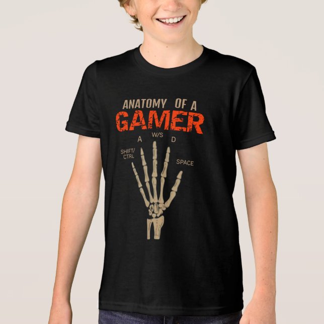 Camiseta Triblenda Anatomía de una camiseta de teclado de mano con es (Anverso)