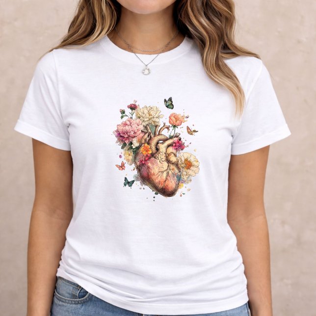 Camiseta Triblenda Anatomical Heart Floral Art (Subido por el creador)