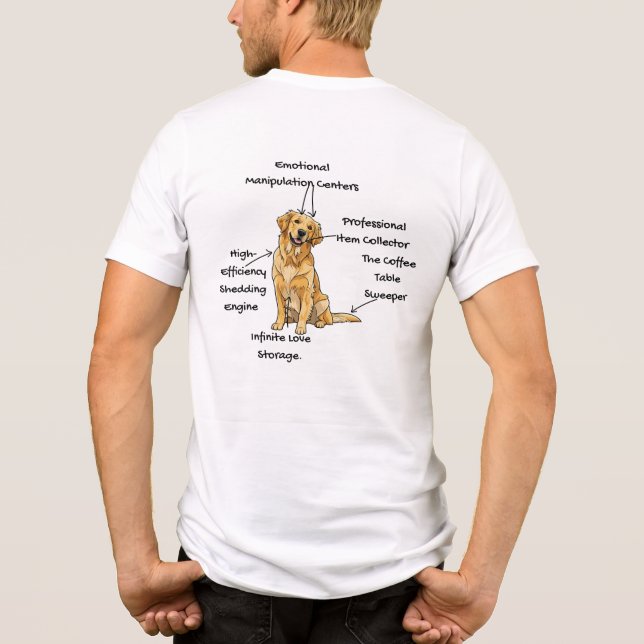 Camiseta Triblenda Anatomy of a Golden Retriever - Funny Dog Mom/Dad  (Reverso)