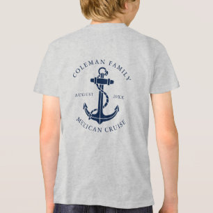 Camiseta Triblenda Ancla de barco azul marino de crucero familiar per