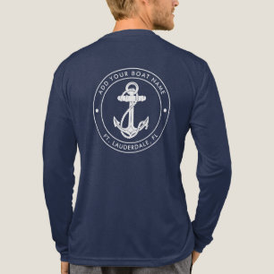 Camiseta Triblenda Ancla Náutica Nombre de Barco de Vela Personalizad