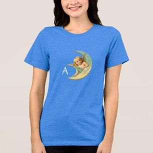 CAMISETA TRIBLENDA ÁNGEL DE LA LUNA EN MONOGRAMA DE DESTELLOS DE ORO 