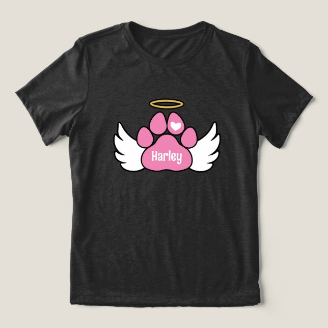 Camiseta Triblenda Ángel de la pata rosa Wings Añadir nombre Chica Me (Diseño delantero )