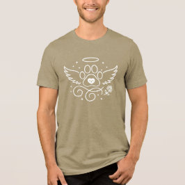 Camiseta Triblenda Ángel Paw Print con Wings & Halo - Mascota Memoria