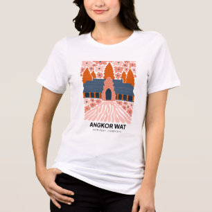 Camiseta Triblenda Angkor Wat Siem Reap Camboya viaje arte floral