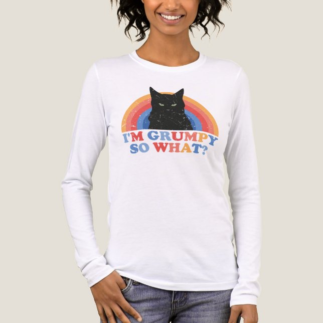 Camiseta Triblenda Angry cat I'm grumpy so what funny cats (Anverso)