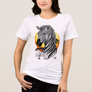 Camiseta Triblenda Animal silvestre de la sabana africana cebra
