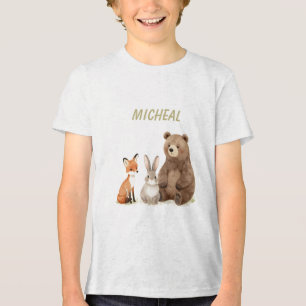 Camiseta Triblenda Animales del bosque de la selva con monograma